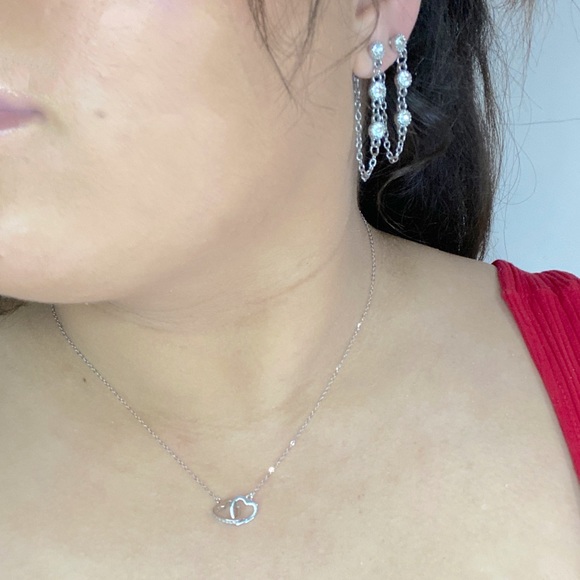 COPY - S925 Double Hearts Necklaces - sterling silver - Picture 5 of 5